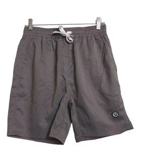 Vuori Mens Board Shorts Gray Drawstring Pockets Elastic Waist Logo M